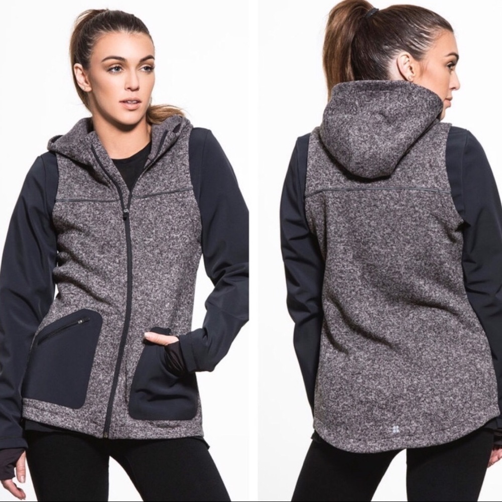 Sweaty Betty Black & Gray Training Hoodie XS